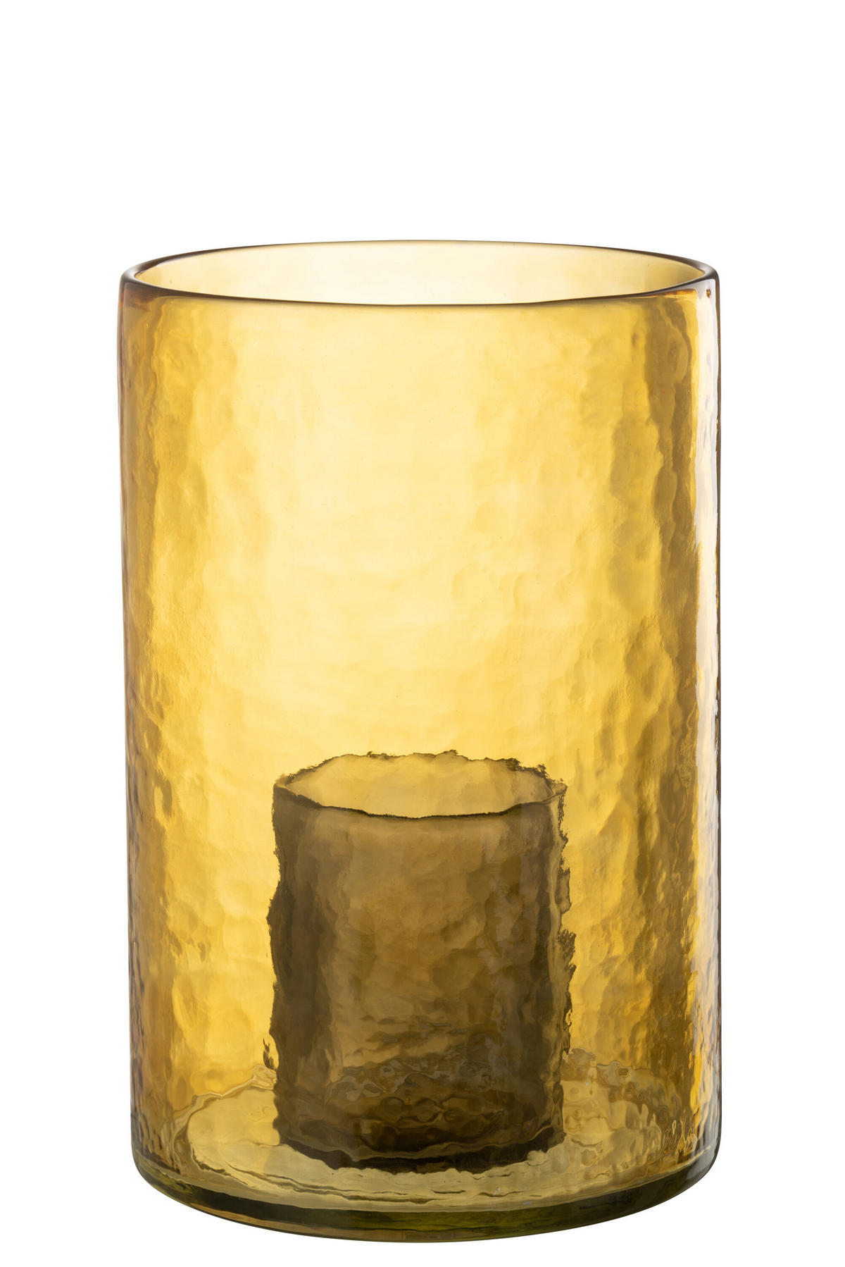 KERZENHALTER DUBBEL - Glas - Gelb - L - Gelb, Glas (20.5/30.5cm) - J-Line