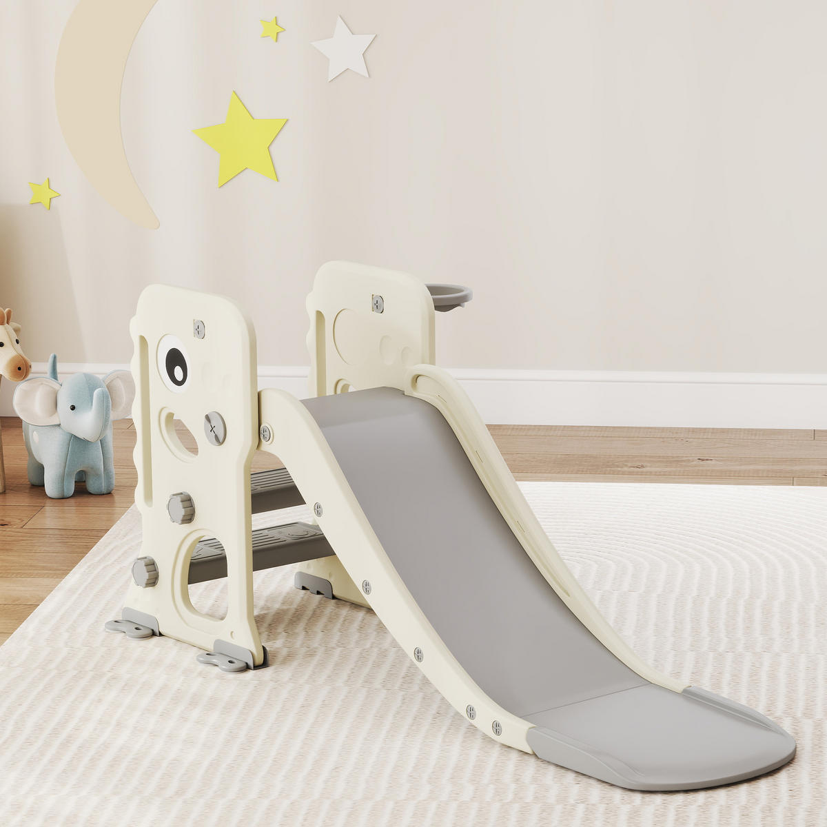KINDERRUTSCHE DE-09330 Dinosaurier-Design - Creme, Kunststoff (52/65/146cm) - ComfortXL