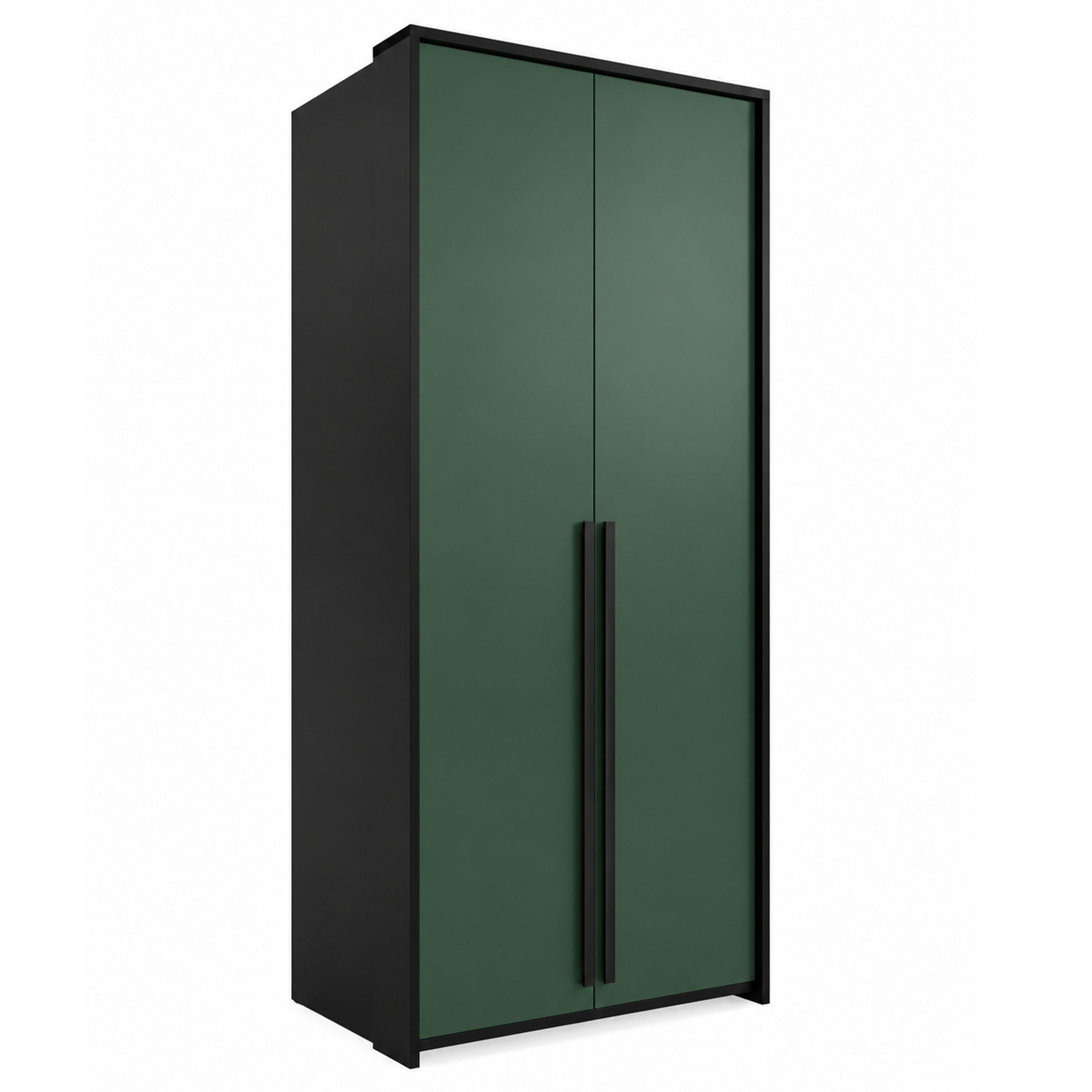 DREHTÜRENSCHRANK Giana mit 2 Türen, 105 cm, Flaschengrün - Dunkelgrün, Holzwerkstoff (105/217/65cm) - Beautysofa