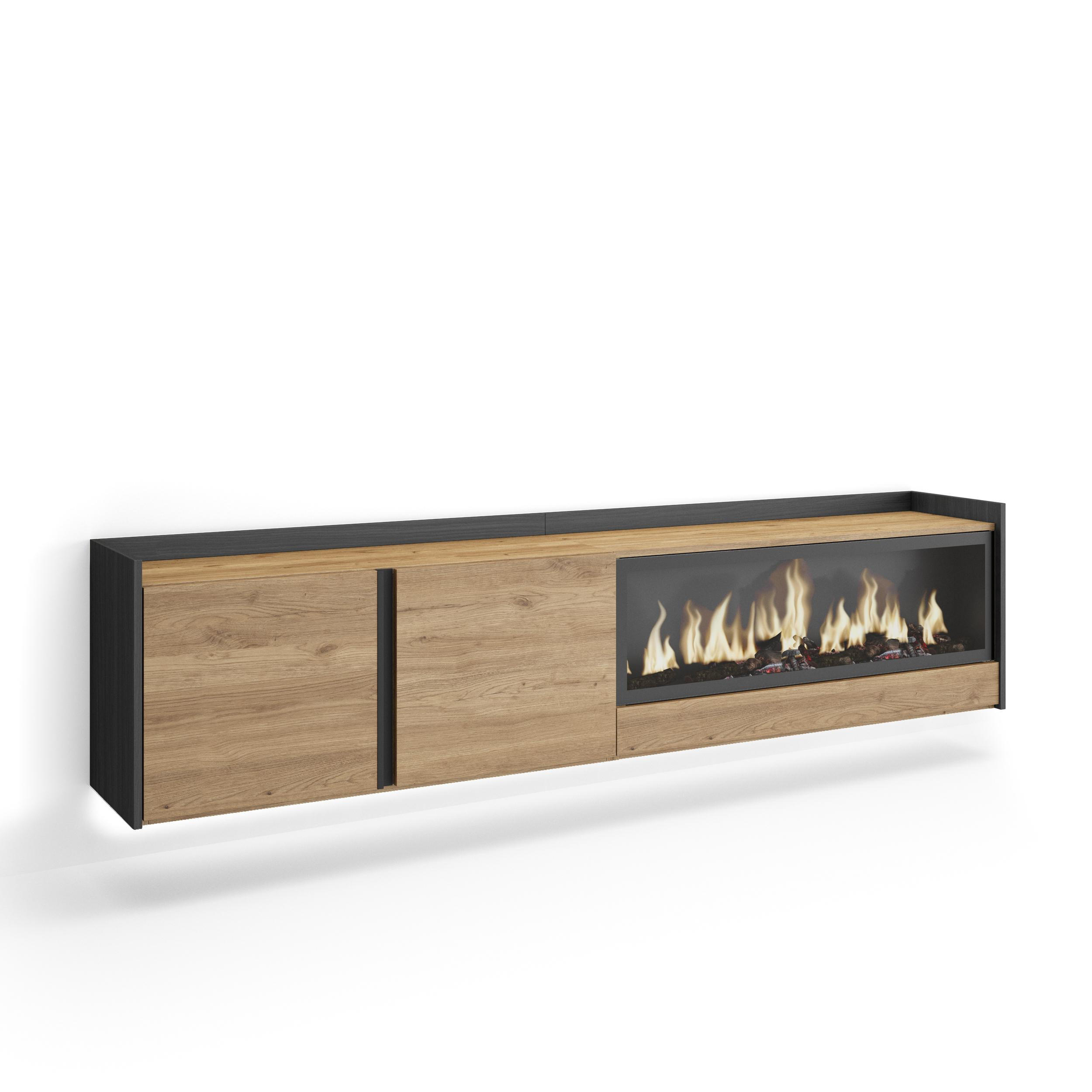 Skraut Home Lowboard, Eiche 212x50x35 cm