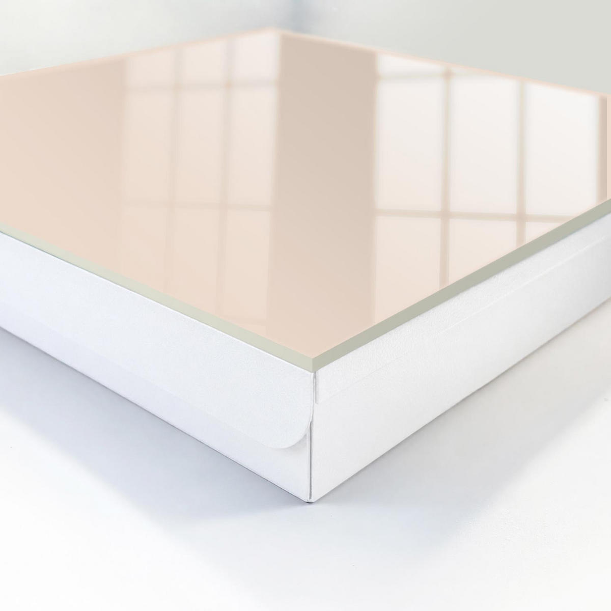 SCHLÜSSELBOX Weiß 30x30 cm – Türöffnung nach rechts - Warmes Beige - Beige, Metall (30/30/5cm) - TULUP