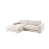 ECKSOFA MADELINE Cremeweiß Cord - Creme/Schwarz, Kunststoff/Textil (270/190cm) - KAWOLA