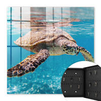 SCHLÜSSELBOX Schwarz 30x30 cm- Türöffnung nach rechts - Unterwasserwelt - Blau, Metall (30/30/5cm) - TULUP
