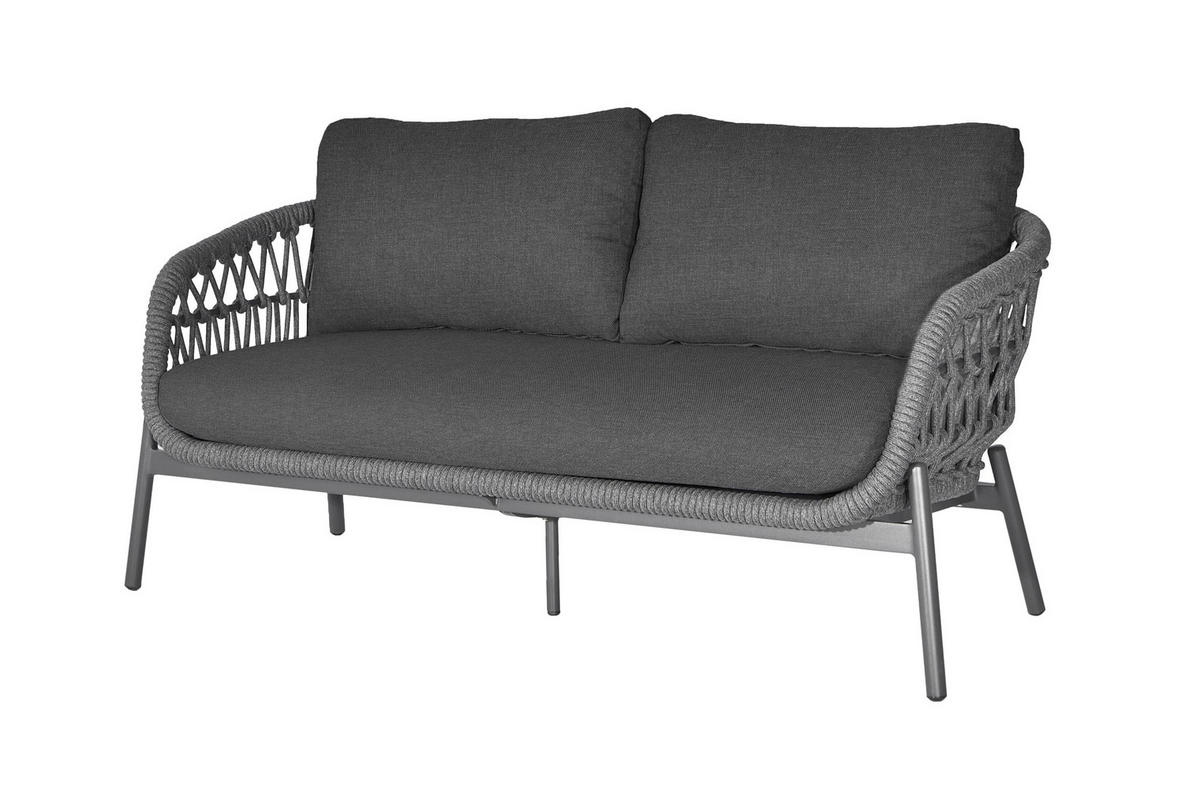 LOUNGESET 3tlg. Balu, Aluminium, Anthrazit - Anthrazit, Metall - dasmöbelwerk