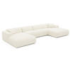 WOHNLANDSCHAFT Gerippter Samt Creme 366cm - Creme, Textil (366/73/165cm) - Sia Home