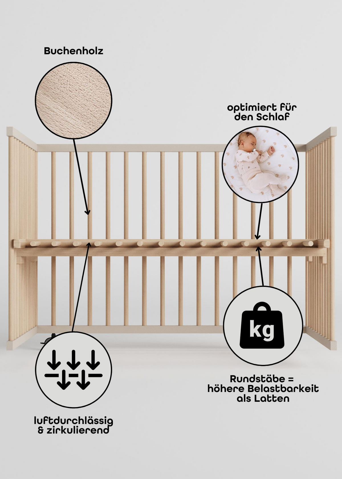 LAUFGITTER 75x100 cm mit Lattenrost - sahara dust/natur - Premium Kollektion - Sandfarben/Naturfarben, Holz (100/74/75cm) - Sämann – make a difference.