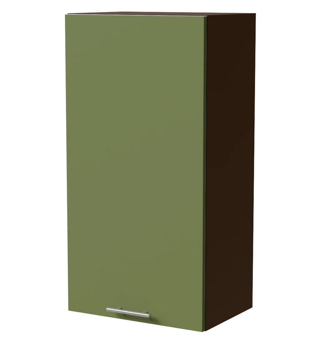 HÄNGESCHRANK Brerra W4/50 Lava / RAL 6025 farngrün Matt 50 / 32,5 / 96cm - Dunkelgrau/Grün, Holz/Holzwerkstoff (50/96/32.5cm) - Feldmann-Wohnen
