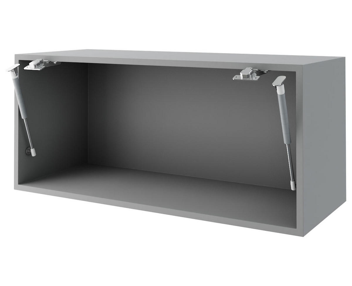 KLAPPHÄNGESCHRANK Essen W4BS/80/LAM Weiß Hochglanz / Grau Matt 80 / 32,5 / 36cm - Weiß Hochglanz/Grau, Holz/Holzwerkstoff (80/36/32.5cm) - Feldmann-Wohnen