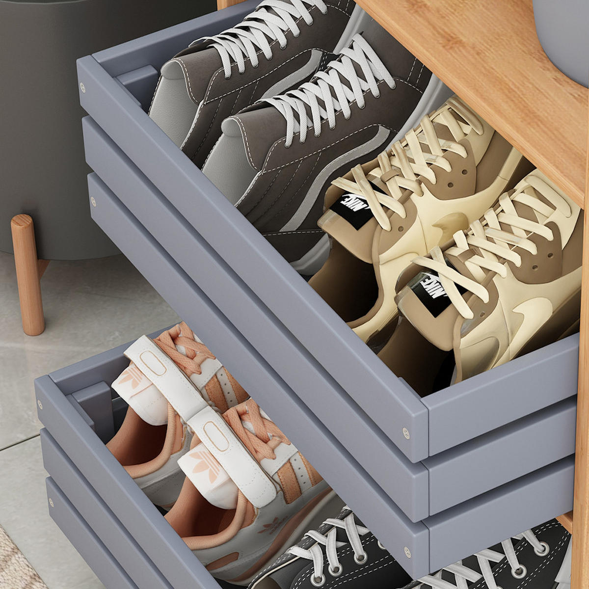 SCHUBKASTEN Novaro Grau 2er Set - Grau, Holzwerkstoff (44.5/32cm) - Vicco