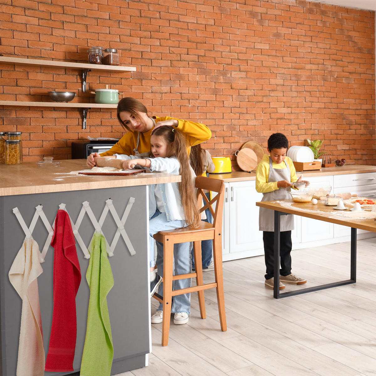 WANDGARDEROBE - Weiß, Holz (182.5/7.5/7.5cm) - Relaxdays
