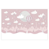 FOTOTAPETE Paris mit Sternen und Heißluftballon in Rosa 384/255 cm - Rosa, Papier (384/255cm) - Bilderwelten