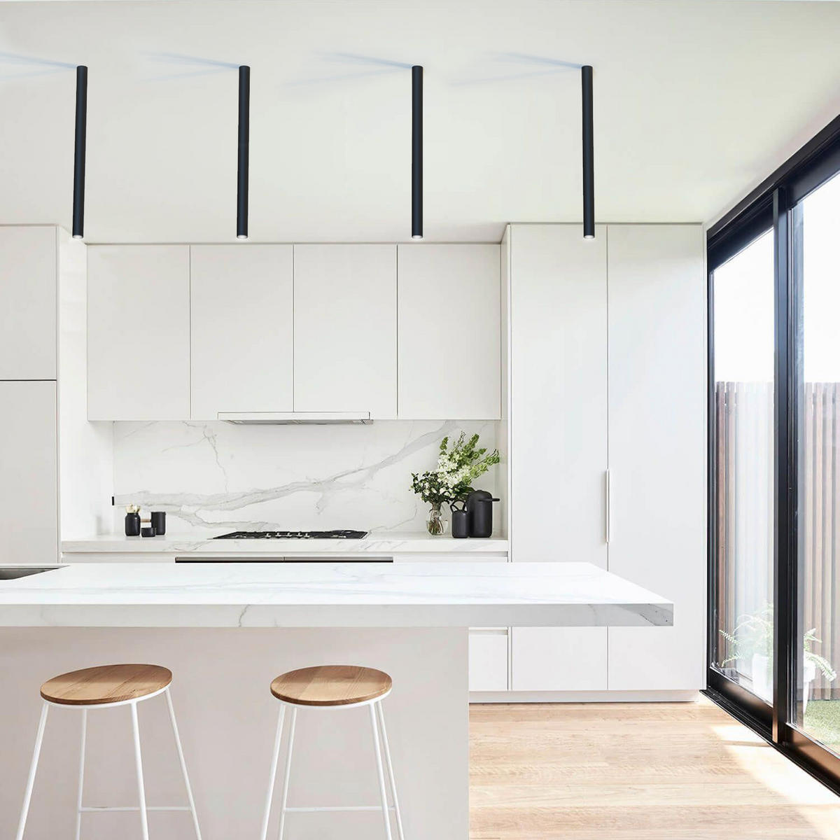 LED-DECKENLEUCHTE - Schwarz, Metall (2.5/2.5/40cm) - Lumicom