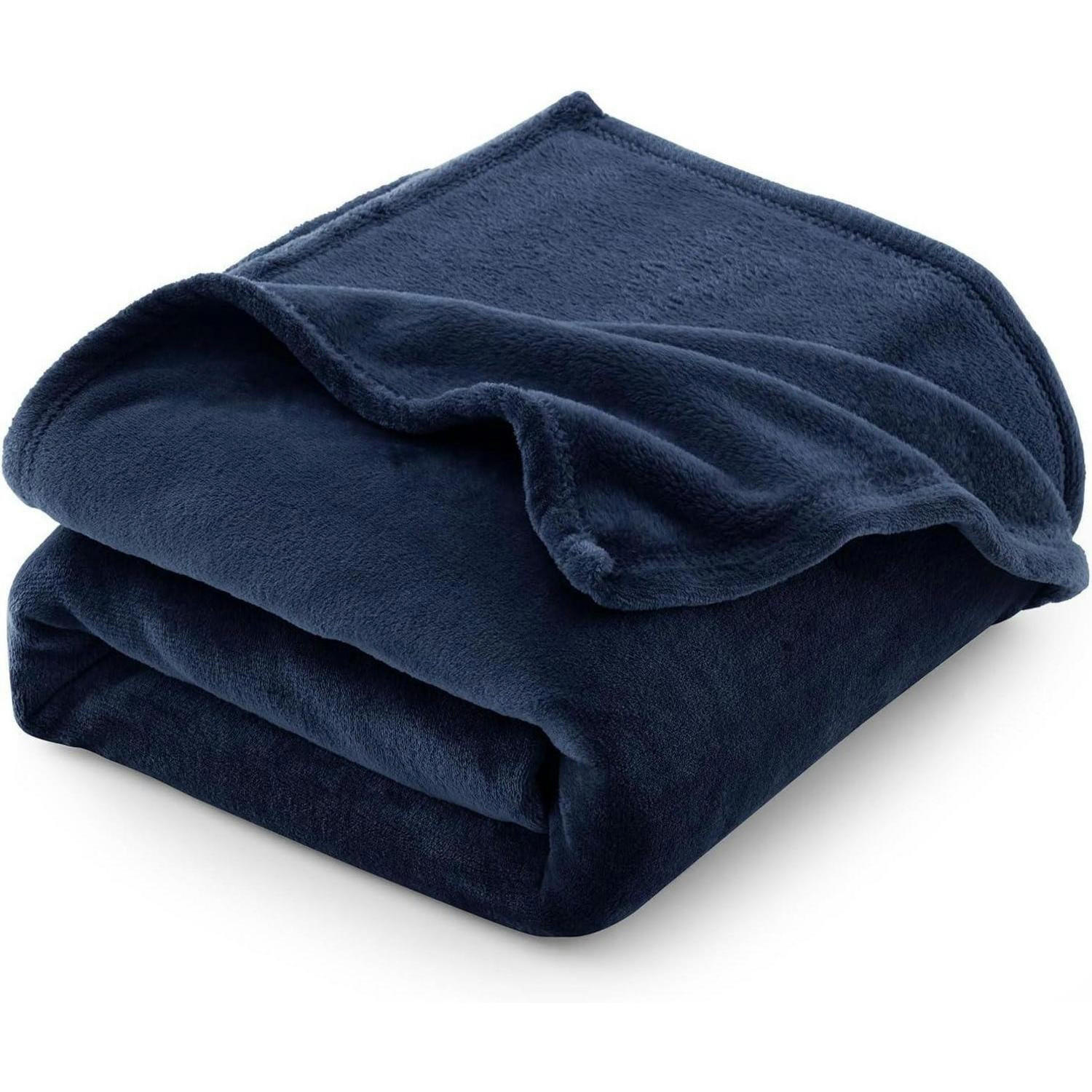 KUSCHELDECKE aus Flanell-Fleece, in dunkelblau - Dunkelblau, Textil (230/270cm)