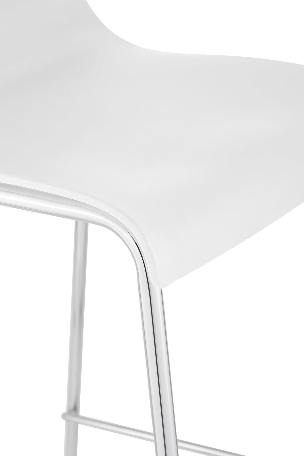 BARHOCKER Kunststoff Weiß - Chromfarben/Weiß, Kunststoff/Metall (43/100/48cm) - CLP