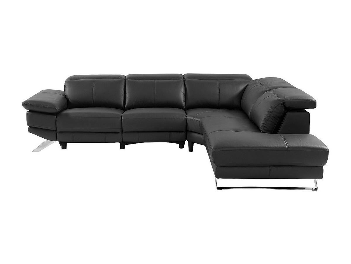 RELAXSOFA - 6 Personen-Sitzer - Leder - Schwarz - - Schwarz, Leder (299/76/239cm) - Vente-Unique