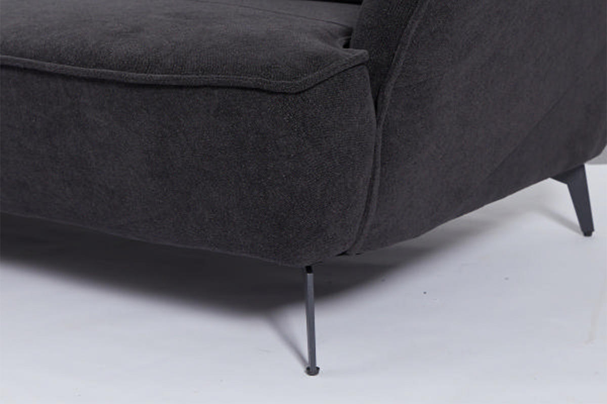 DESIGNSOFA GARBO Schwarz Webstoff - Schwarz, Textil/Metall (280/92/158cm) - KAWOLA
