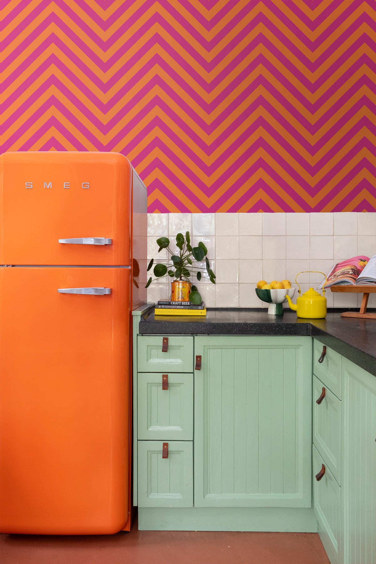 TAPETE Zickzackmuster 50 x 900 cm - Pink, Papier (50/900cm) - ESTAhome
