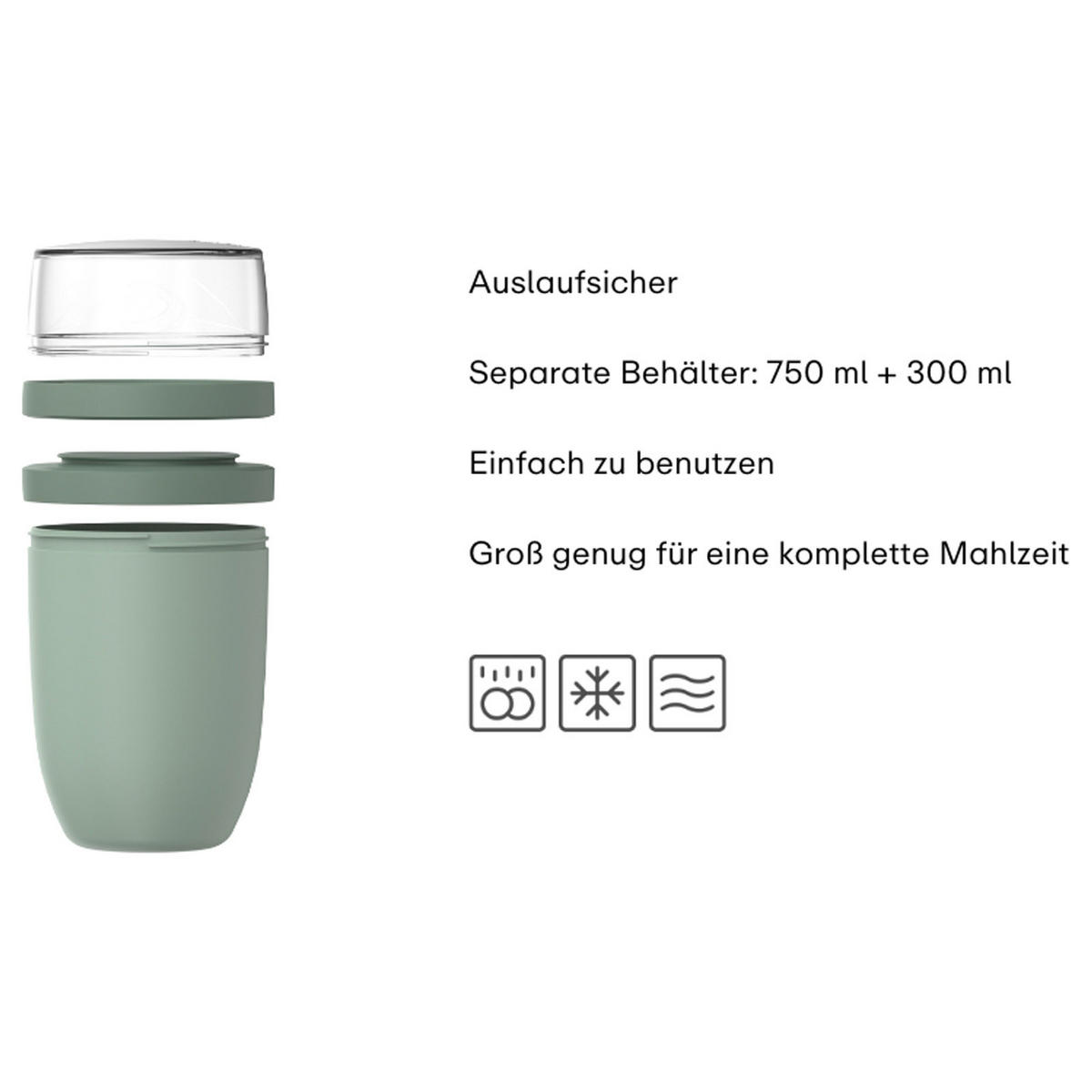 LUNCHPOT XL Ellipse Vivid Mauve 750 ml + 300 ml - Altrosa, Kunststoff (10.7/20/10.7cm) - Mepal