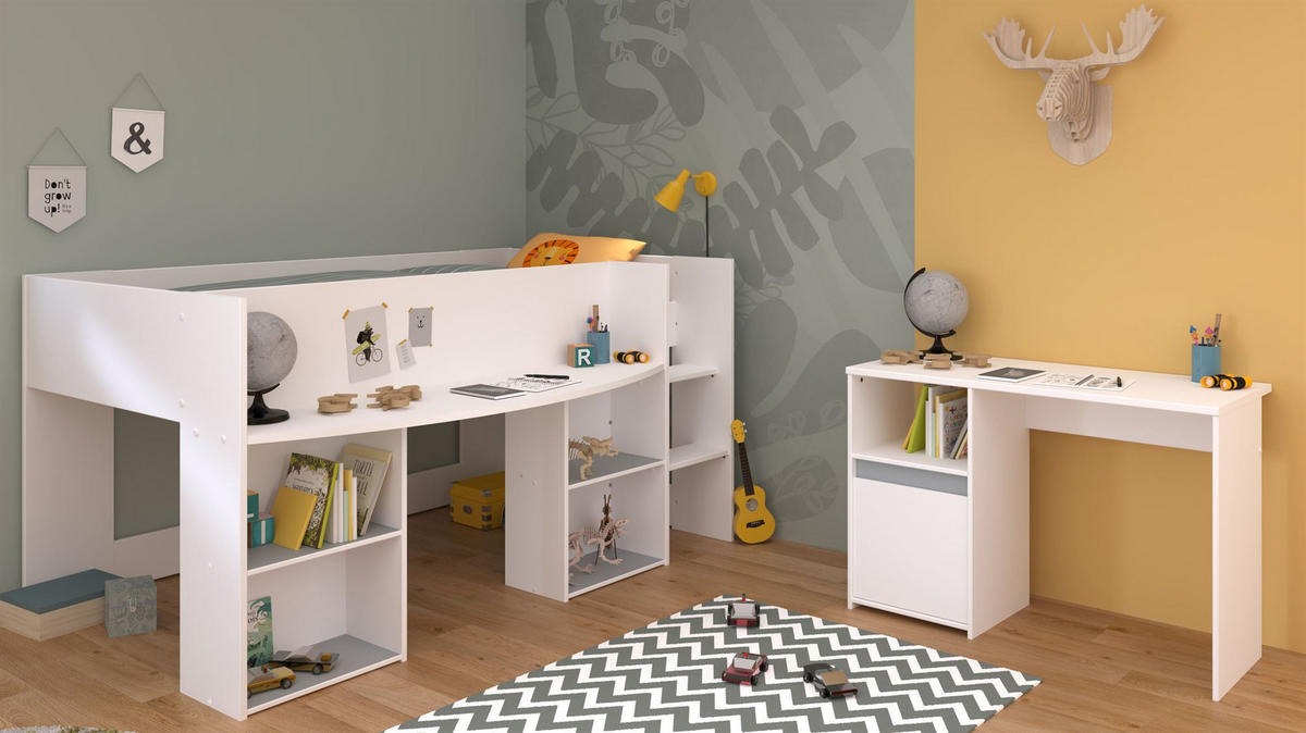 KINDERZIMMER-SET 2-tlg. Parisot Pirouette 17 Holzdekor Weiß - Weiß, Kunststoff (100/1/200cm) - 58aufmkessel