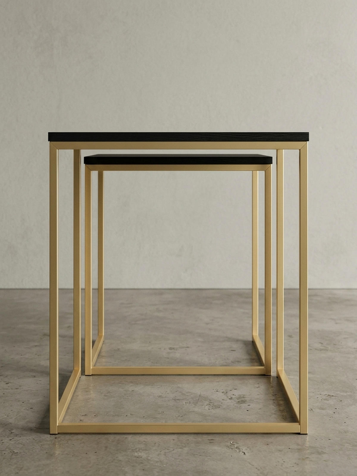 COUCHTISCH 2er Set Metallgestell Glas MDF-Platte TRONTO, Gold 40x40x42 cm - Goldfarben, Holz/Metall (40/40/42cm) - KADIMA DESIGN