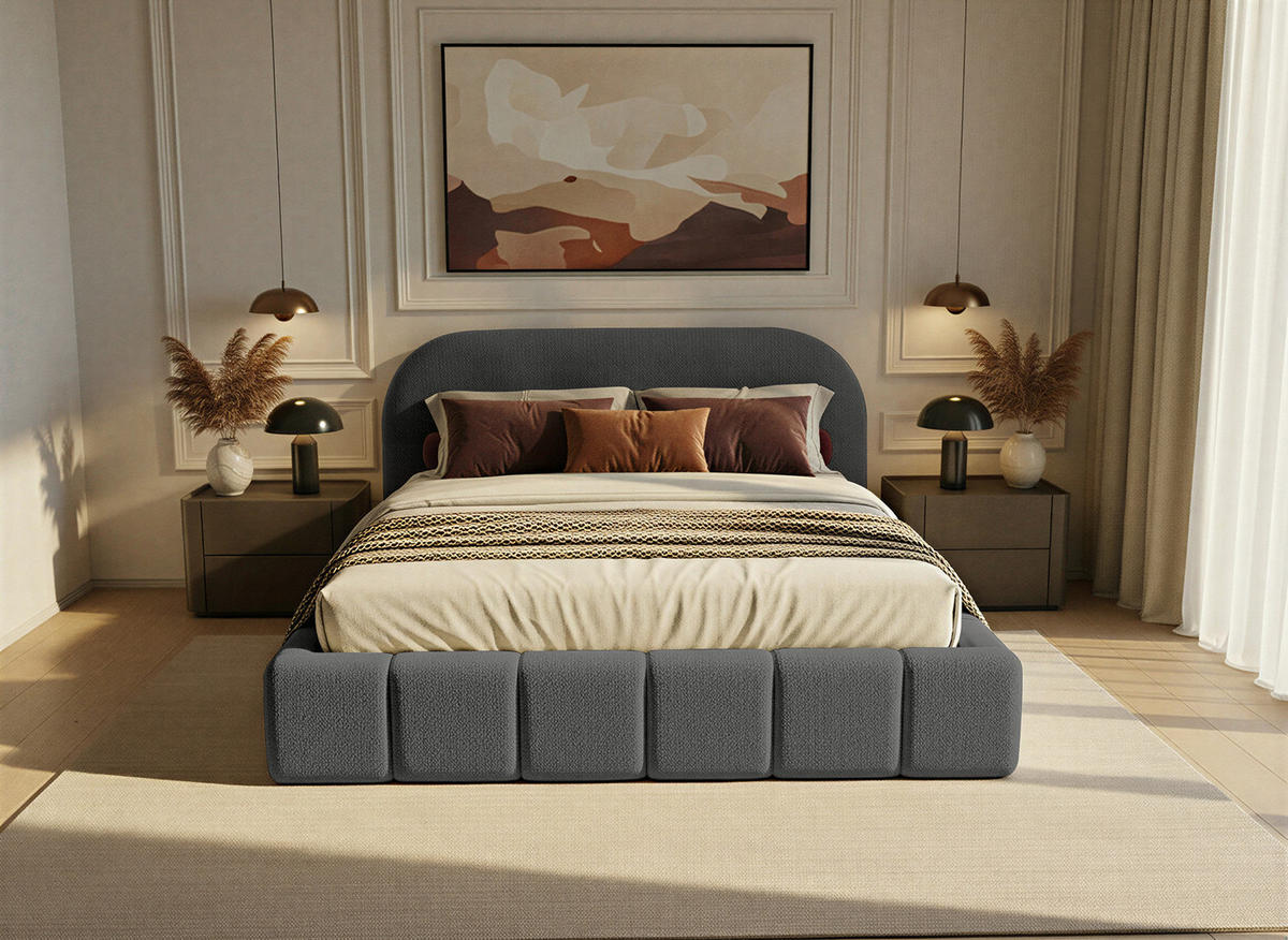 POLSTERBETT Yazoo 180x200 cm, Anthrazit - Anthrazit, Textil (180/200cm) - Fedve