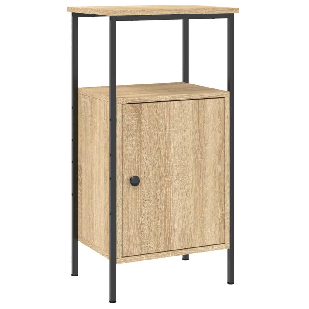 NACHTTISCH mit 4 verstellbaren Beinen 41/31/80 cm aus Holzwerkstoff in Sonoma-Eiche Dekor - Sonoma Eiche, Holz (41/80/31cm) - vidaXL