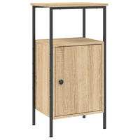 NACHTTISCH mit 4 verstellbaren Beinen 41/31/80 cm aus Holzwerkstoff in Sonoma-Eiche Dekor - Sonoma Eiche, Holz (41/80/31cm) - vidaXL