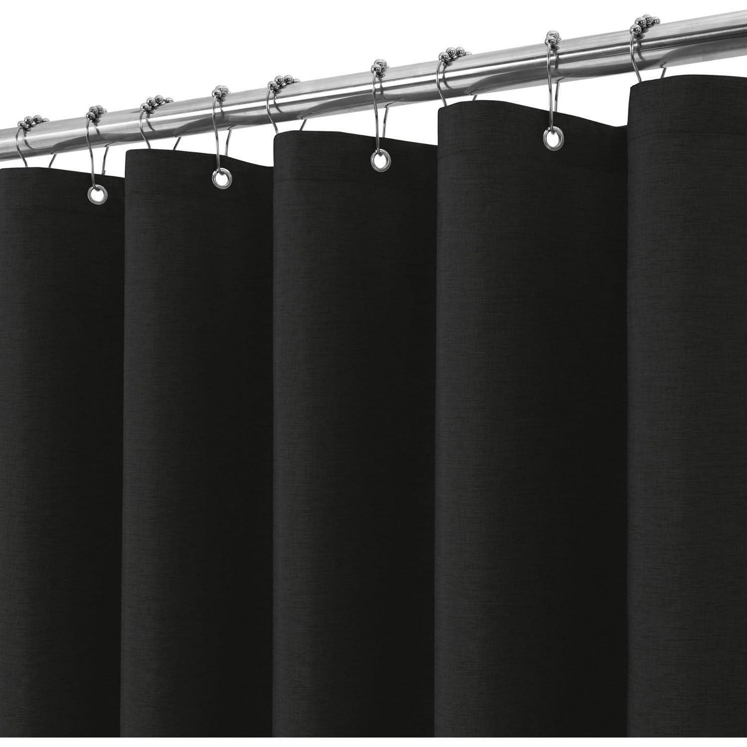 DUSCHVORHANG Leinen Schwarz 152 x 214 cm - Schwarz, Textil (152/214cm)