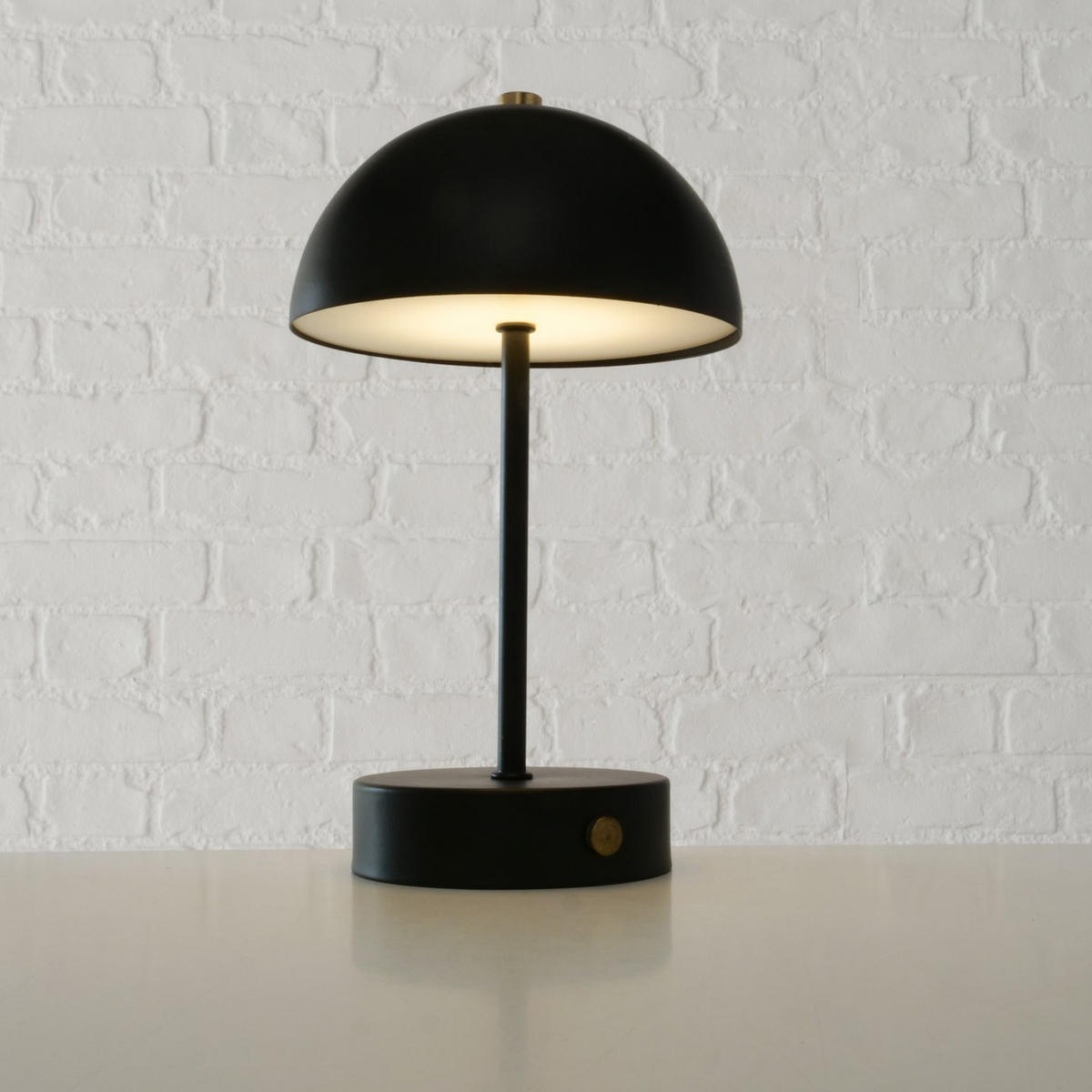 NACHTTISCHLAMPE Pilz Petunia 25 cm - Schwarz, Metall (15/15/26cm) - Boltze Home