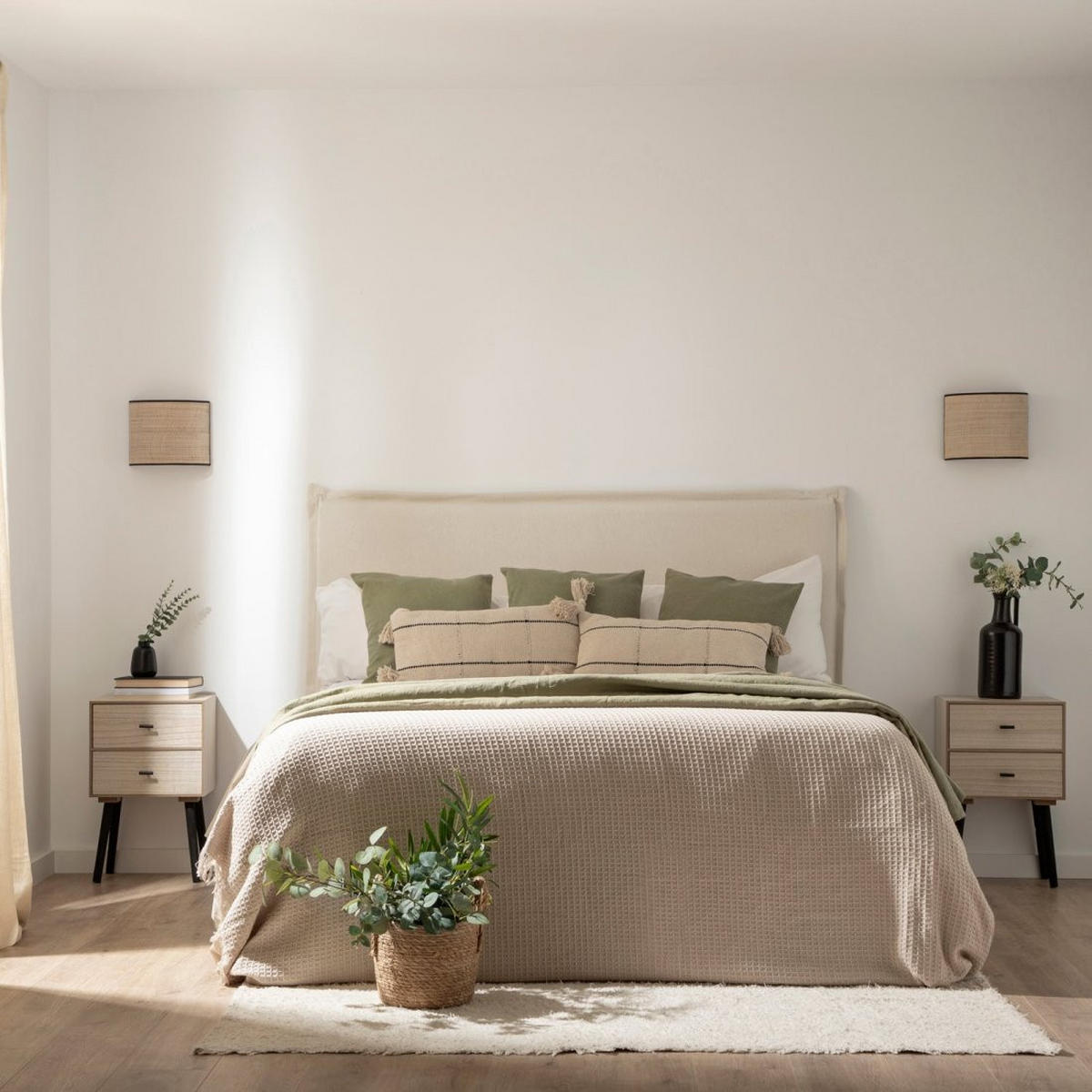 NACHTTISCH 2 SCHUBLADEN Dora Natürlich 35 cm x 55 cm - Naturfarben, Holzwerkstoff (35/55/26cm)