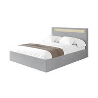 POLSTERBETT mit Bettkasten und Lattenrost, Boxbett ohne Matratze - GOLA 180x200 Grau - Alufarben, Holzwerkstoff/Textil (180/200cm) - ALTDECOR