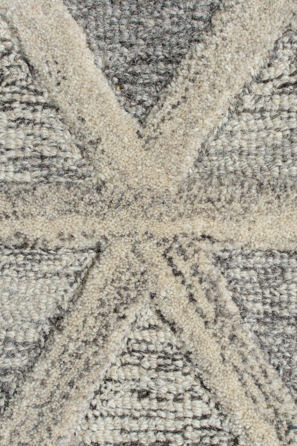 WOLLTEPPICH Hoch-Tief-Design, Geo-Muster ESK SAM, Grau-Multi 160x230 cm - Grau, Textil (160/230cm) - KADIMA DESIGN