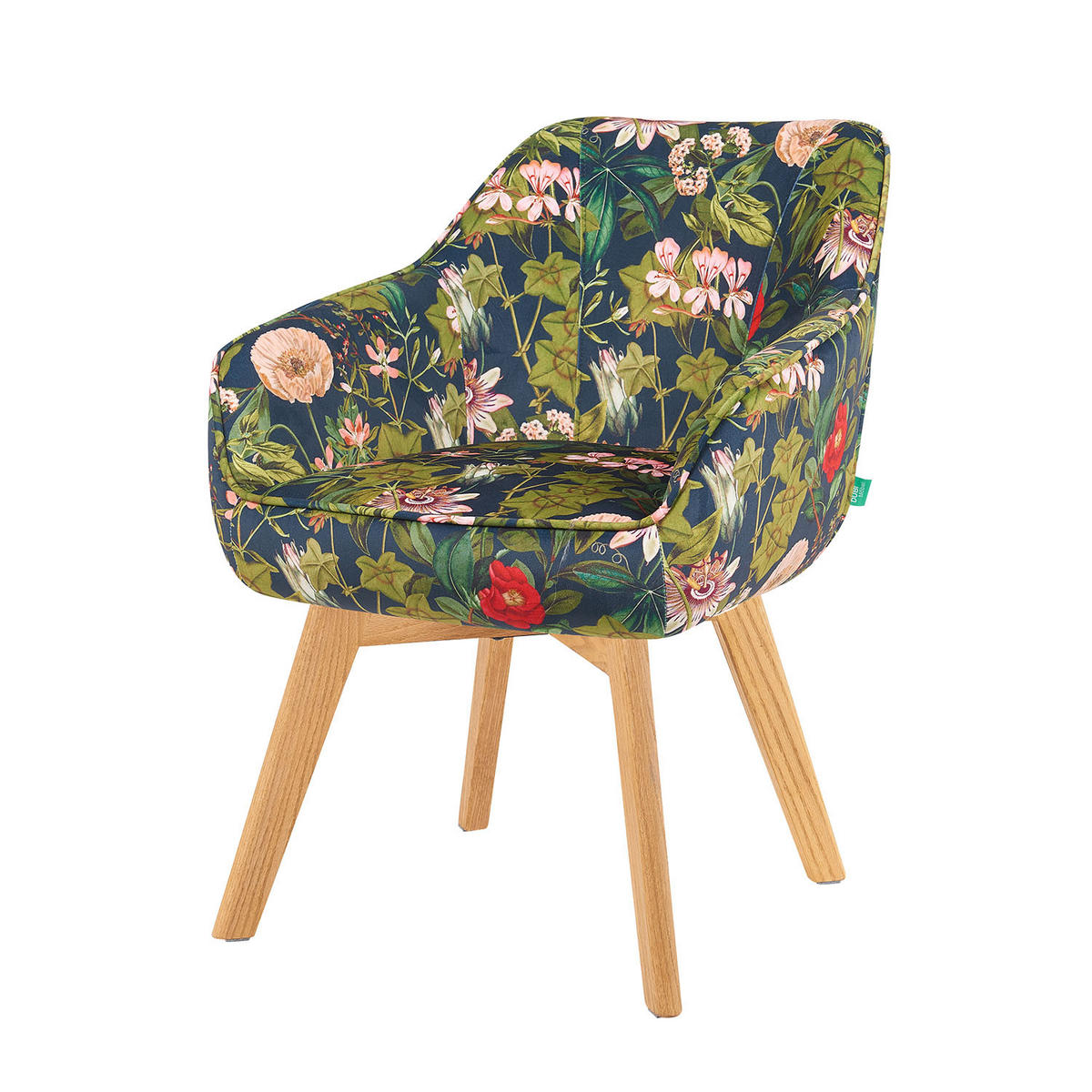 ARMLEHNSTUHL Mika-Jara 2er-Set - Honigeiche/Multicolor, Eichenholz/Holz (60/82/61cm) - DUBI Möbel