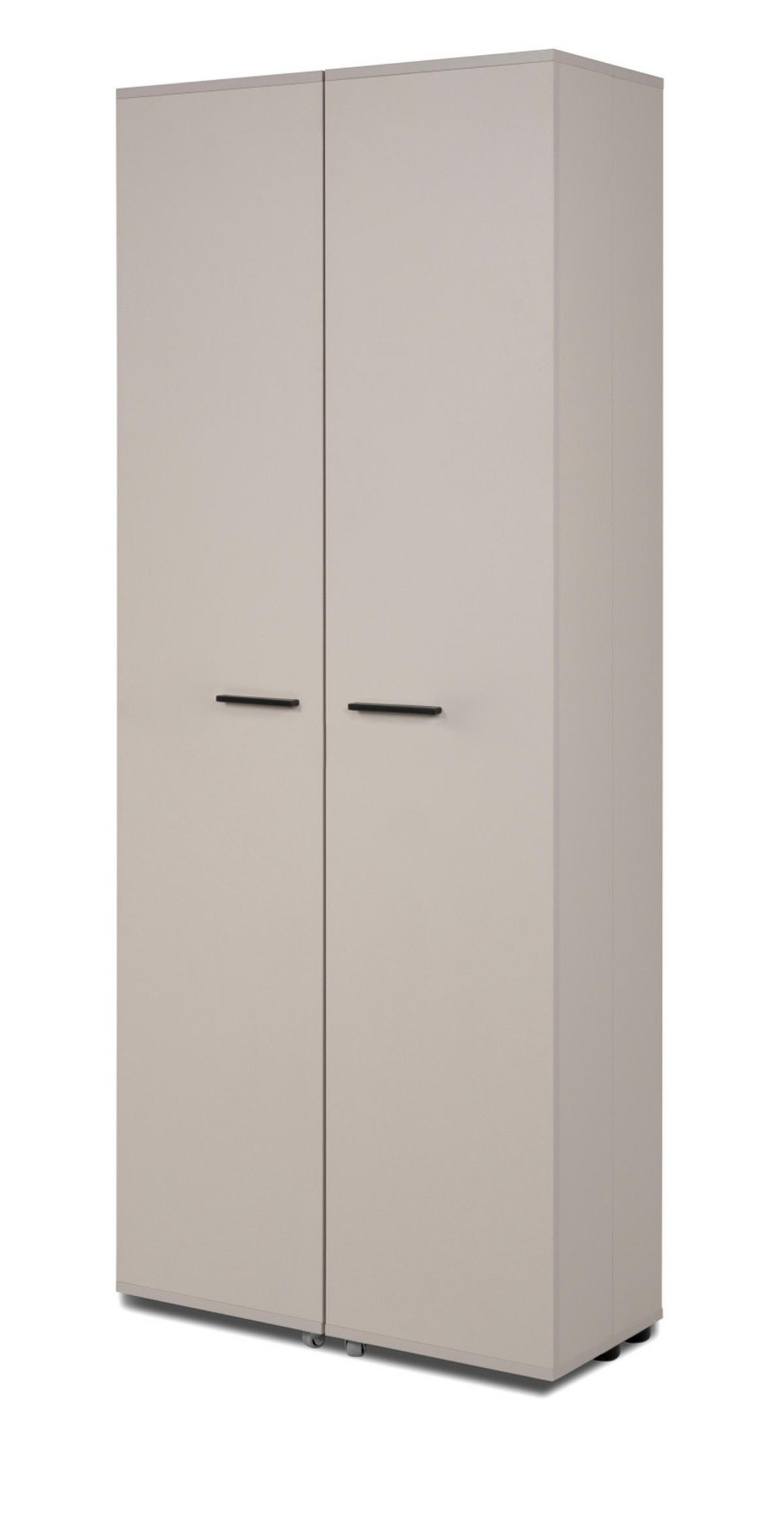 SCHUHSCHRANK Samtfarben 74 cm, Flurschrank aufklappbar für 30 Paar Schuhe - Beige/Schwarz, Holzwerkstoff/Kunststoff (74/181.5/34cm) - Furn.Design