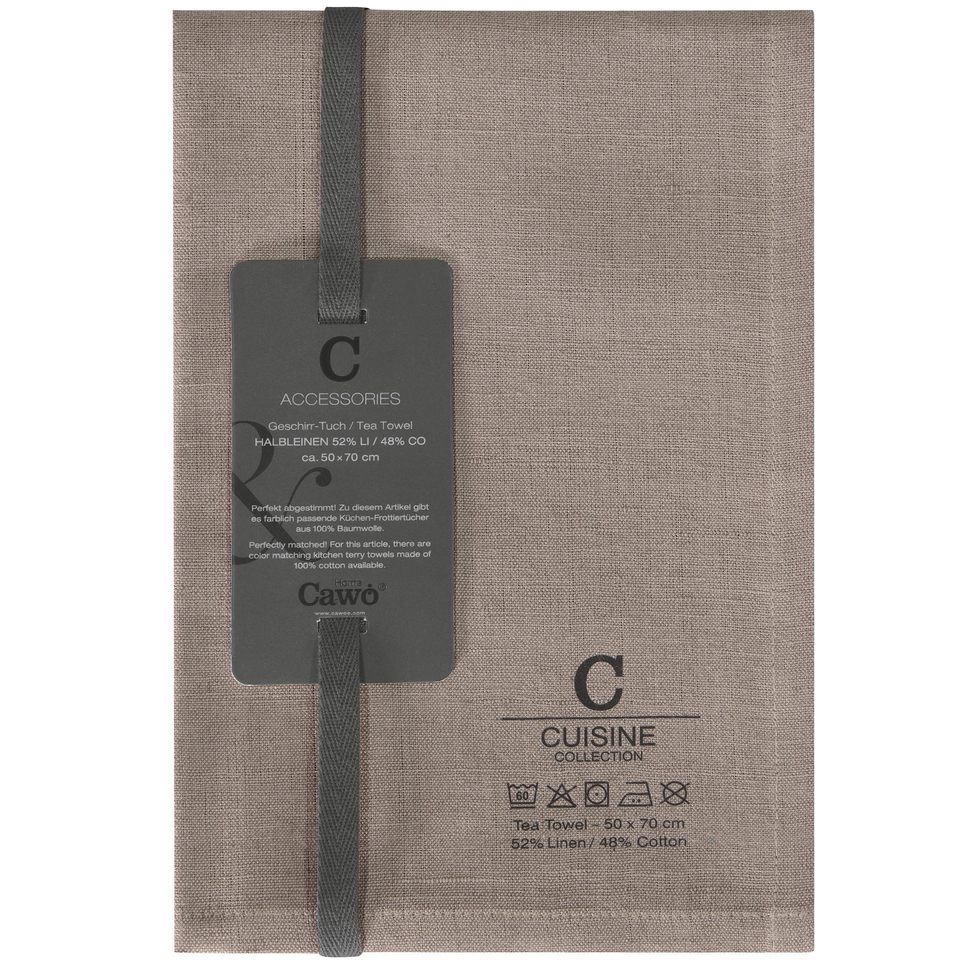 GESCHIRRTÜCHER CUISINE NATURE UNI 531 MUSKAT - 33 - Braun, Textil (50/70cm) - Cawoe
