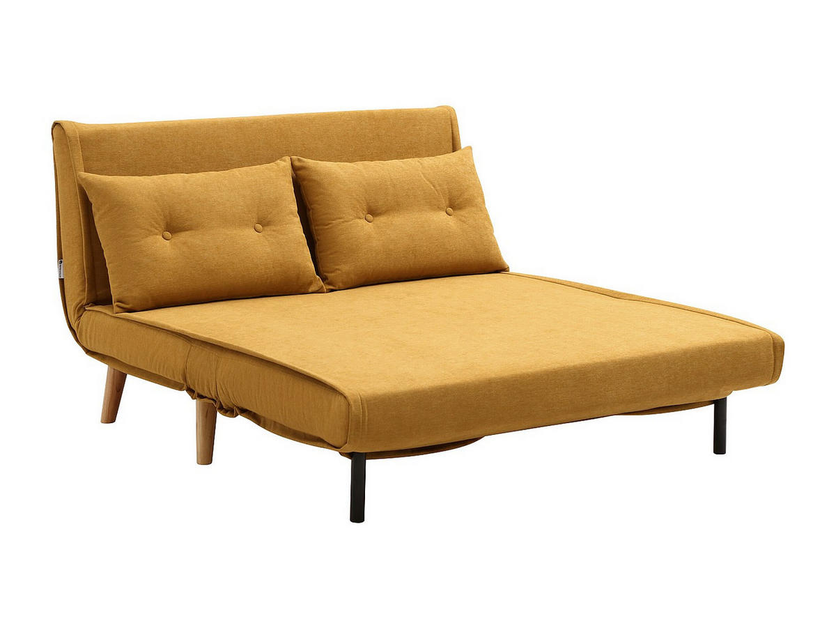 SCHLAFSOFA - 2 Personen - stoff - senffarben Valerio - Dunkelgelb, Holz/Textil (120/74/74cm) - Vente-Unique