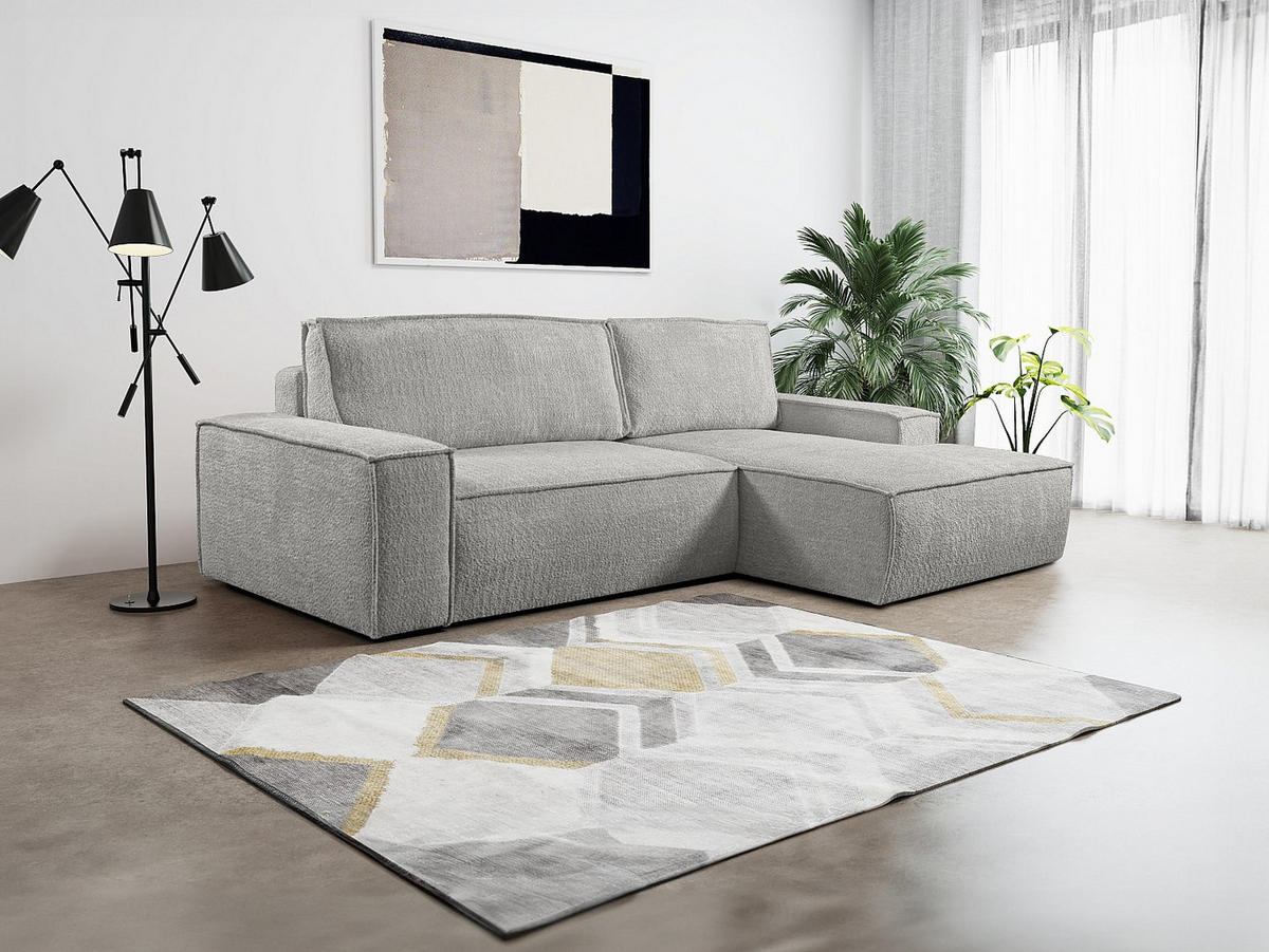 SCHLAFSOFA - 4 Personen - Stoff - Grau - - Grau, Textil (267/85/167cm) - Vente-Unique