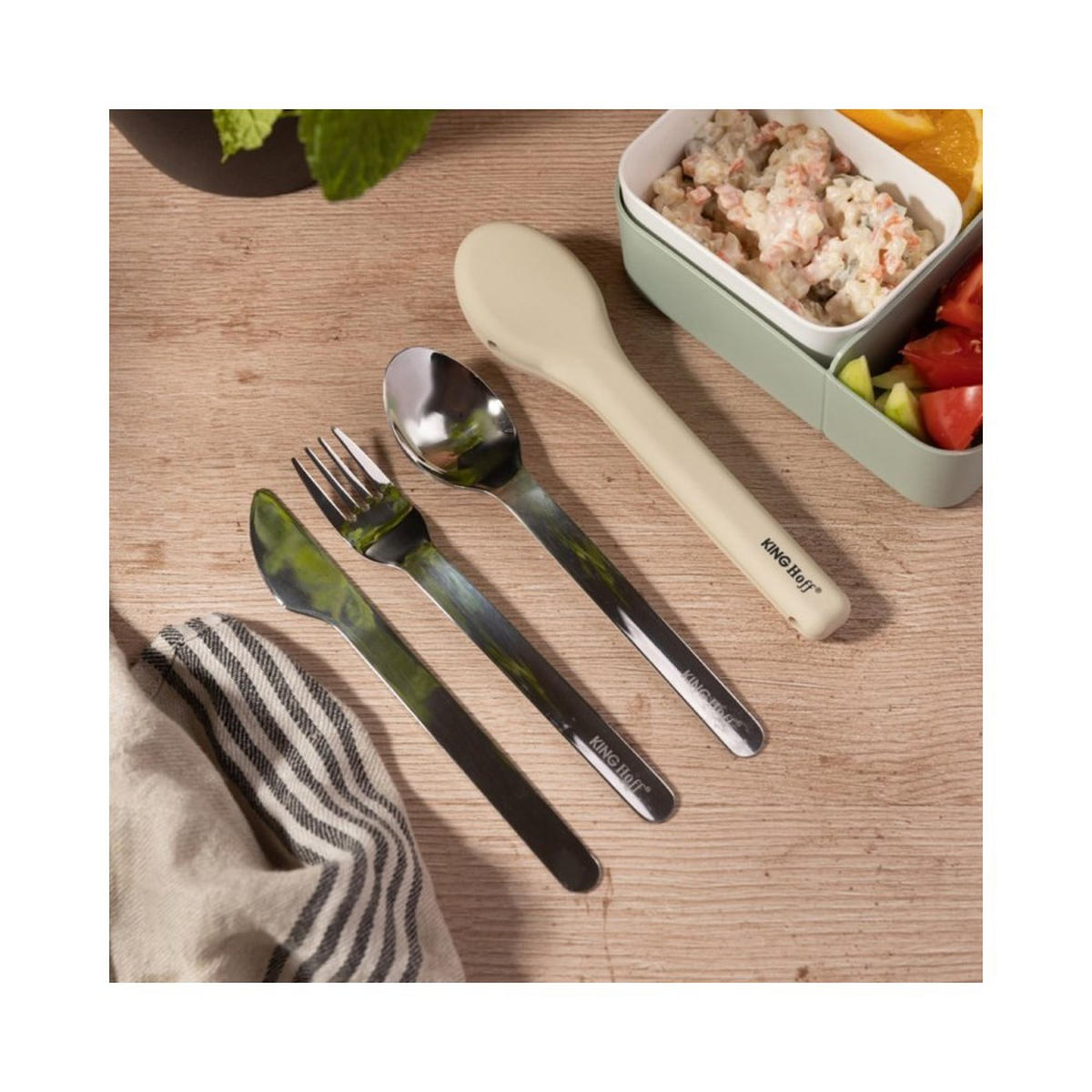 BESTECKSET Silber 21/5/10 cm 63235 - Silberfarben, Metall - Kinghoff 