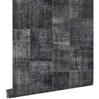 TAPETE Kelim-Patchwork 53 cm x 10.05 m - Schwarz, Papier (53/1000cm) - ESTAhome