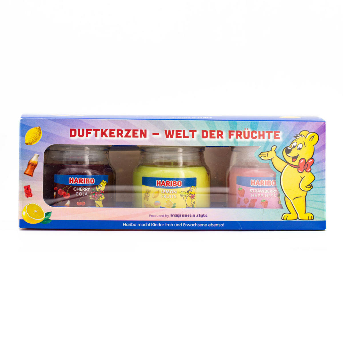 DUFTKERZEN-GESCHENKSET Haribo - Hellgelb, Naturmaterialien/Glas (9cm)