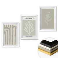 WANDBILDER 3er-Set - 20x30 cm Weißer Rahmen - Abstrakte Pflanzenmuster - Weiß, Kunststoff (20/30cm) - ArtPrintCave