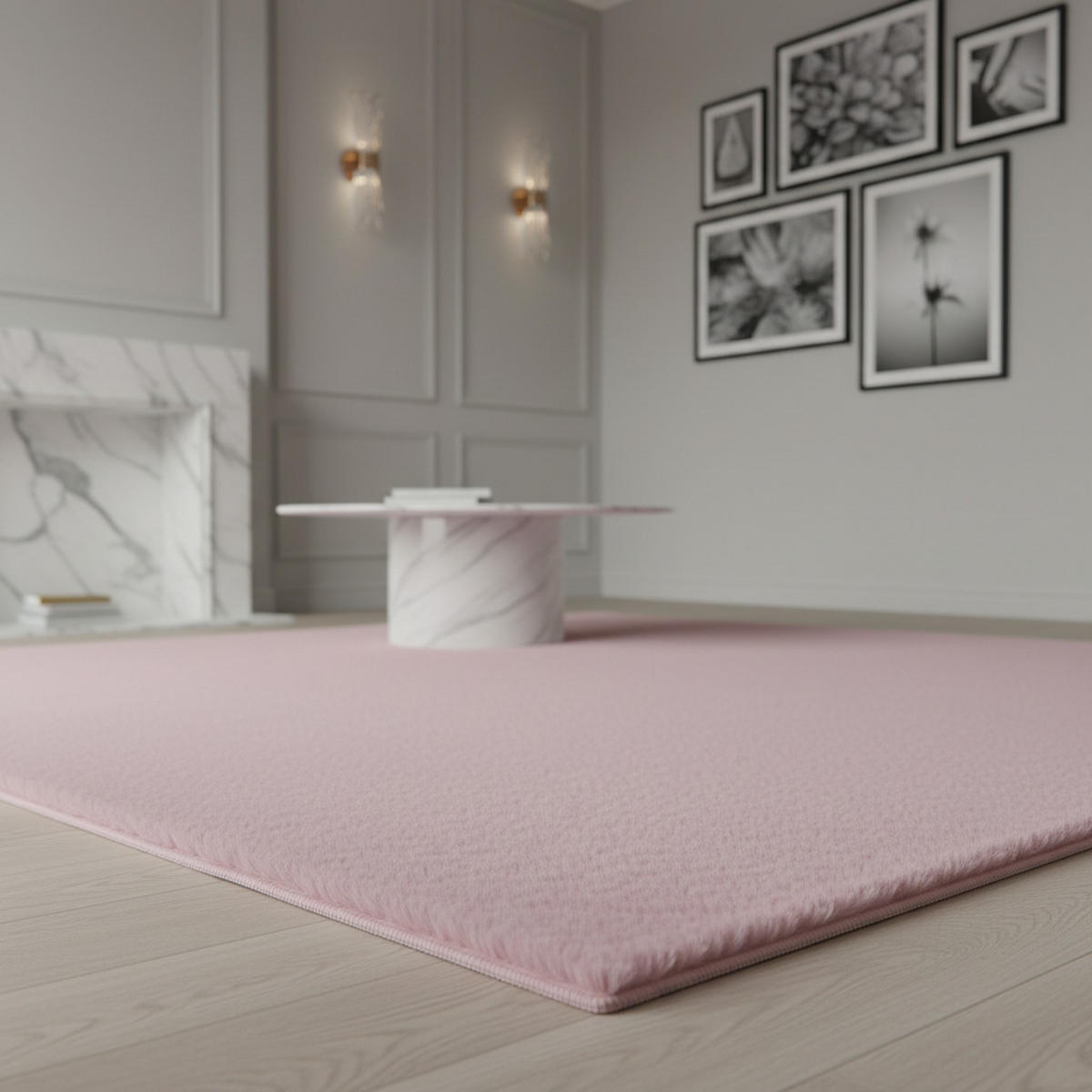 TEPPICH Flur Einfarbig Pflegeleicht Waschbar Wohnzimmer OEKO-TEX Rosa 240x340 cm Gekettelt – NECKAR - Rosa, Textil (240/340cm) - KADIMA DESIGN