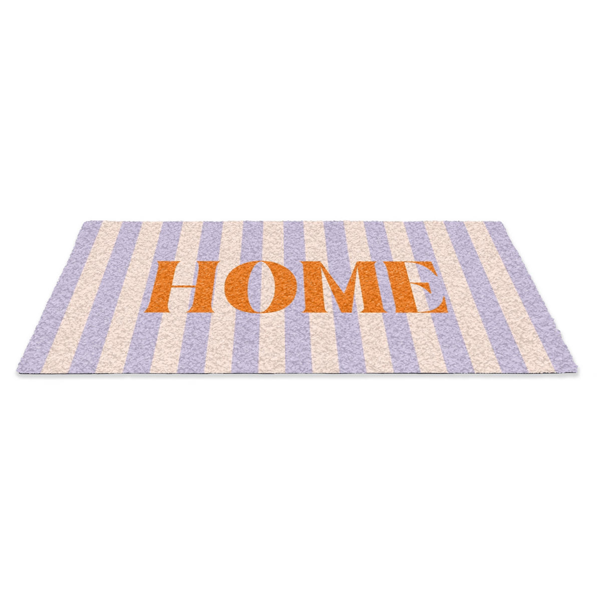 FUSSMATTE Lila – Orange – Streifen – Startseite 60x40 cm - Flieder, Kunststoff (60/0.4cm) - MuchoWow