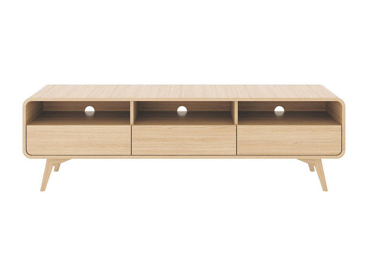 TV-MÖBEL mit 3 Schubladen & 3 Ablagefächern - Holzfarben - JALEMO - Naturfarben, Holz (180/53/39cm) - Vente-Unique