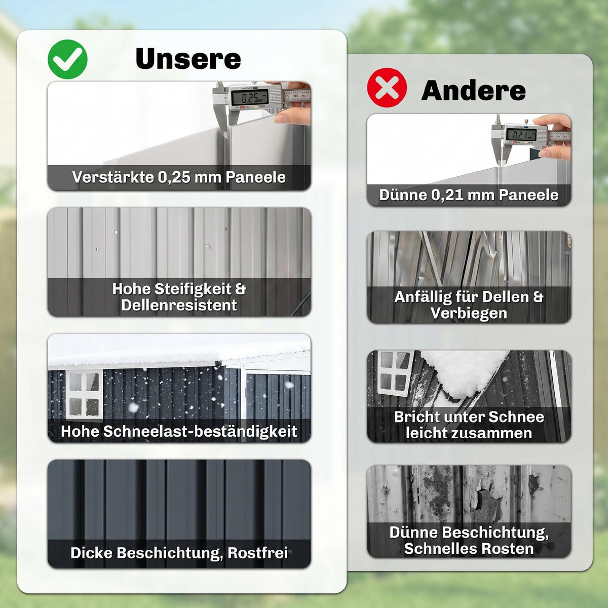 GARTENLAGERSCHUPPEN DE-08073 mit Fenster & Lüftung, abschließbar Dunkelgrau - Dunkelgrau, Metall (128/181/231cm) - ComfortXL