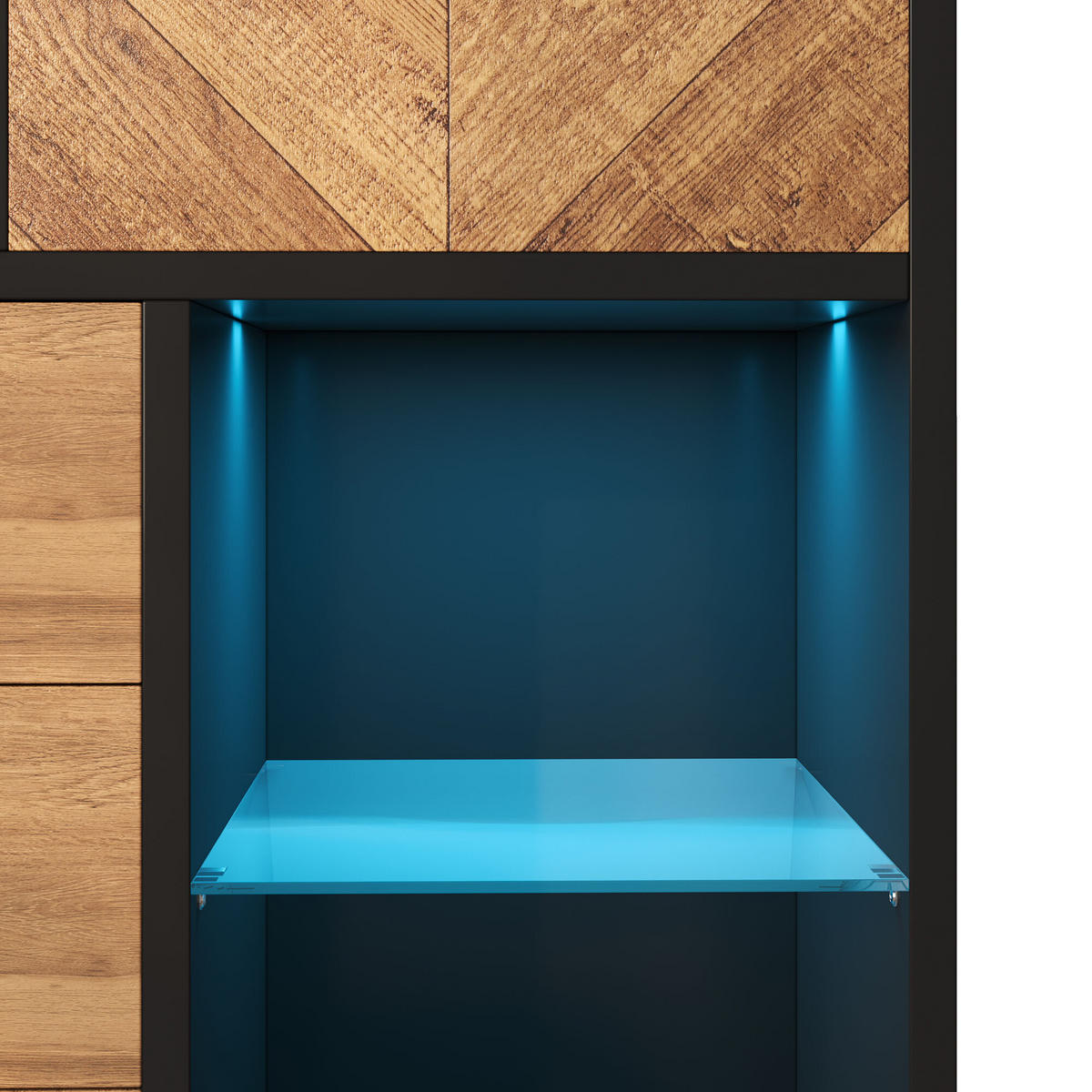 HIGHBOARD Schwarz 80/40/120,5 cm - Schwarz, Holzwerkstoff (40/120.5/80cm) - Urban Meuble