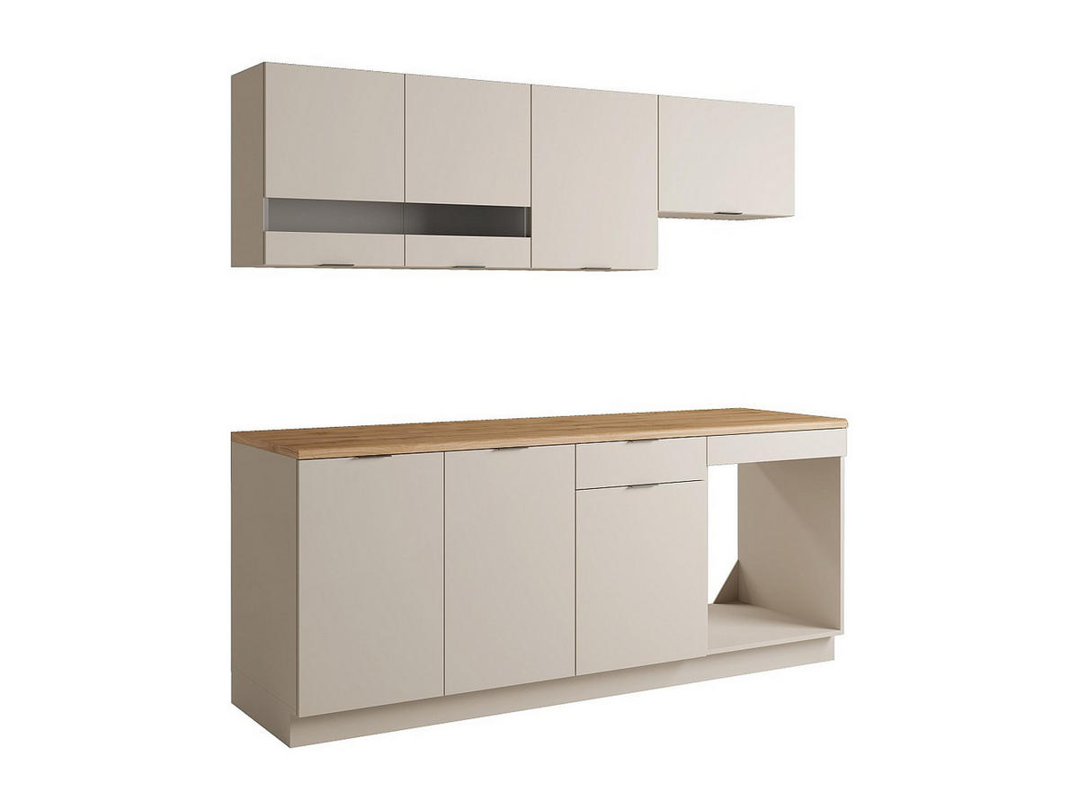 KÜCHENZEILE - 200 cm x 60 cm - holz - beige, naturfarben hell Carmeo - Beige/Naturfarben, Holz (200/82/60cm) - Vente-Unique