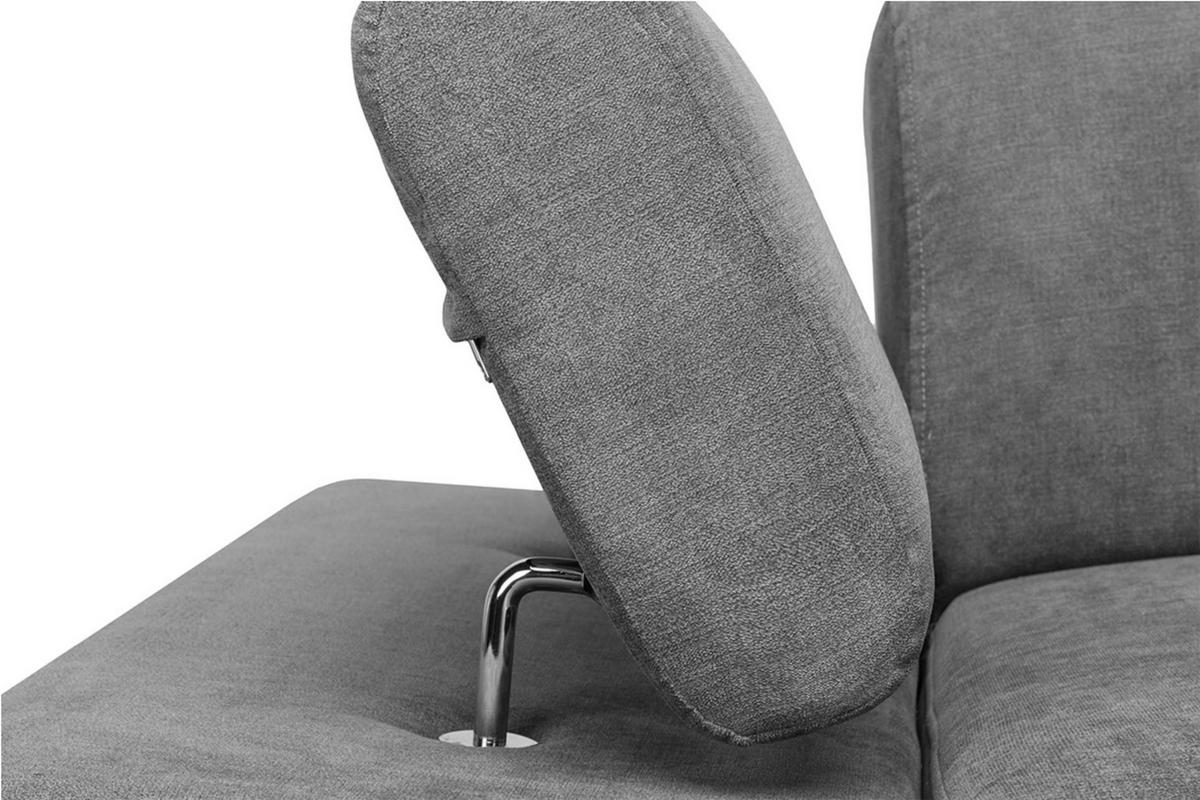 ECKSOFA RATLO links mit Schlaffunktion und Bettkasten, dunkelgrau - Platinfarben/Silberfarben, Textil (270/190cm) - KONSIMO®