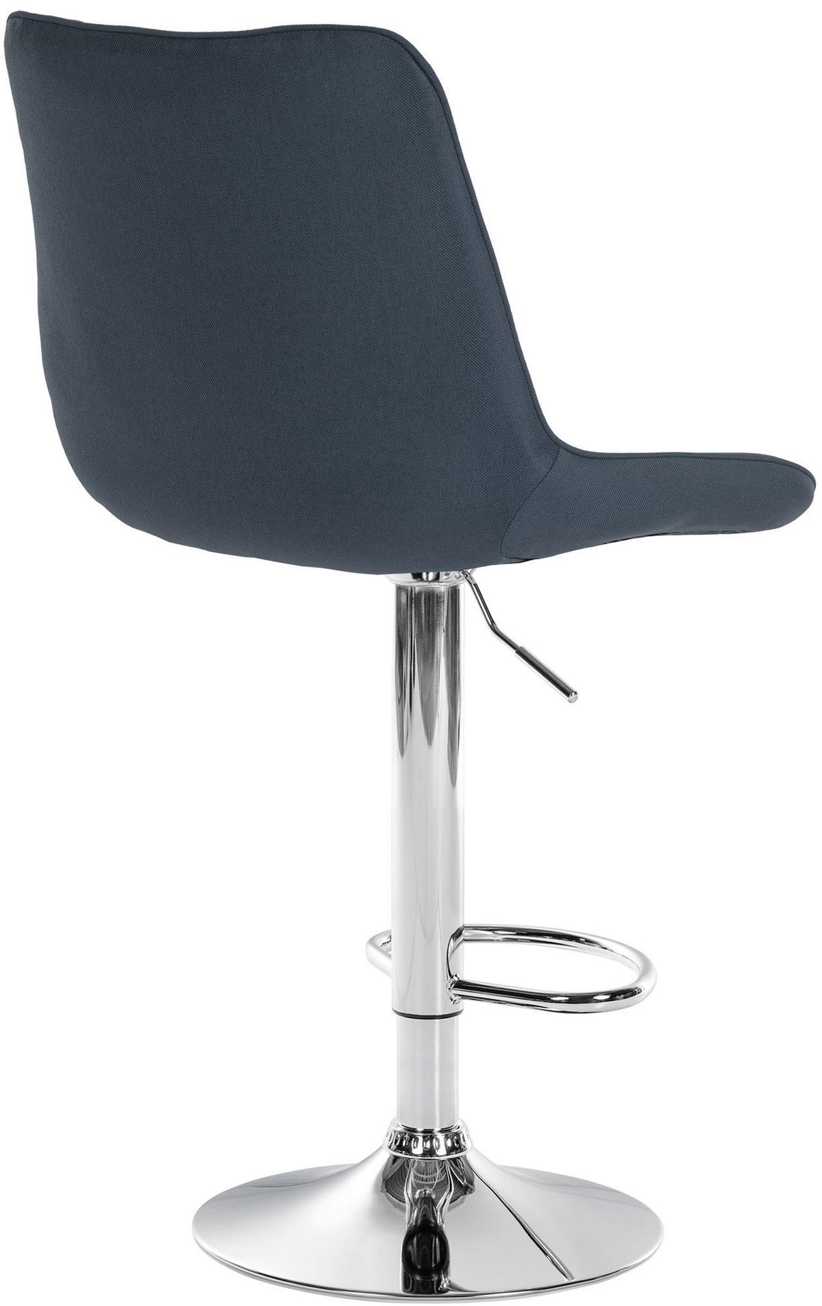 BARHOCKER RIO Dunkelgrau Stoff Chrom - Dunkelgrau, Textil/Metall (49.5/91/50cm) - DELUKE