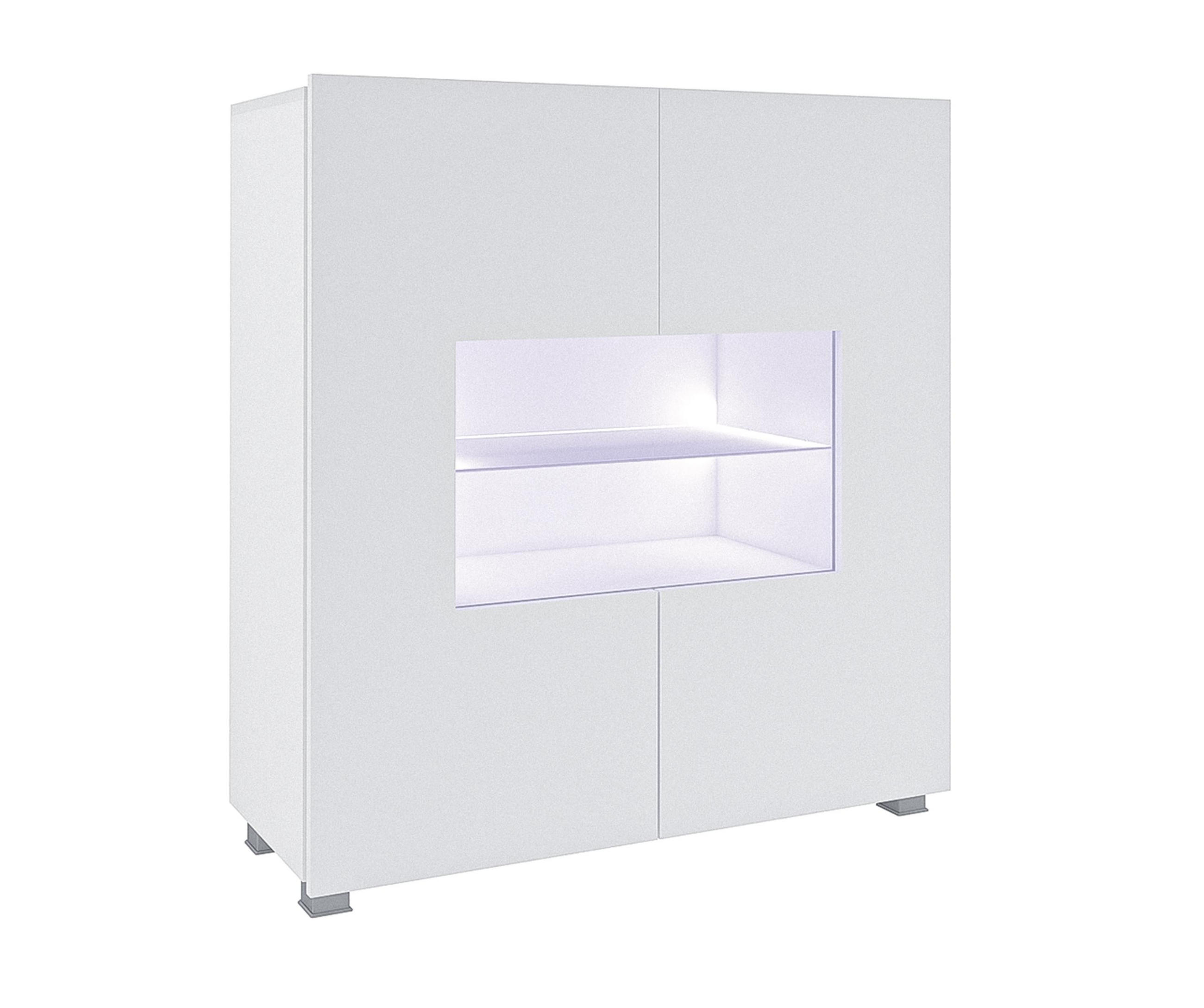 WOHNWAND Kossana 8 Modern Schwarz/Weiß 290/200/52 cm - Funktional Modern - Schwarz/Weiß, Holzwerkstoff/Kunststoff (290/200/52cm) - AX Living